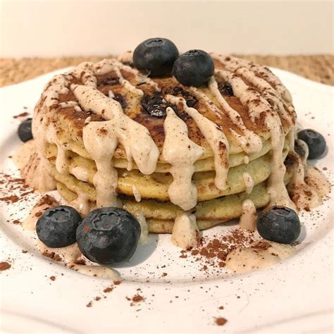 Lowcarb Blaubeer Pancakes Mit Zimt Frischk Se Glasur Sasibella