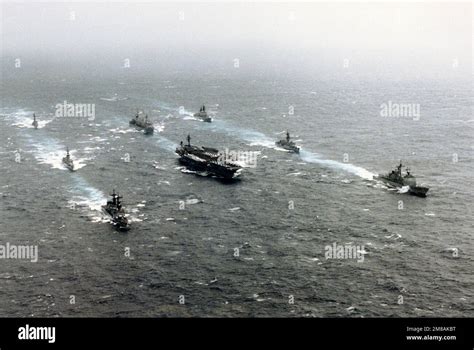 An Aerial Starboard Bow View Of The Aircraft Carrier Uss Constellation