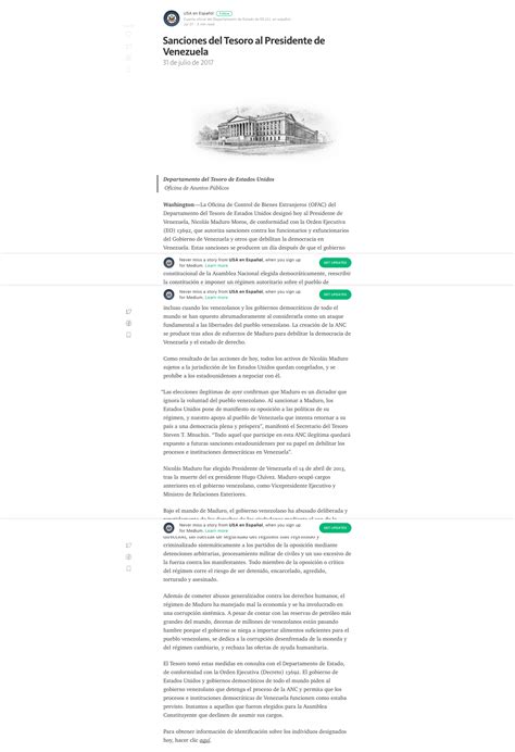 Estados Unidos impone sanciones contra Venezuela