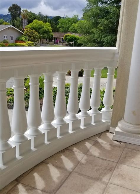 Curved Polyurethane Railing With Balusters 4 750p Wrought Iron Railing