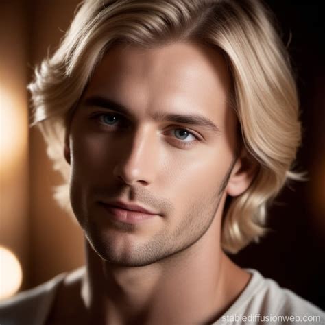 Man With Blonde Hair In Ponytail Stable Diffusion Online