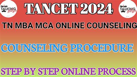 TANCET 2024 MBA MCA COUNSELING PROCEDURE STEP BY STEP PROCESS