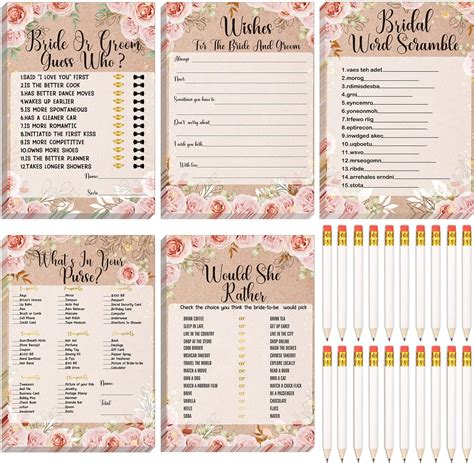 Amazon 145 Pieces Bridal Shower Game Bridal Shower Favors Wedding