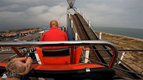 Roller Coaster Onride Break Man Seat View Great Yarmouth Pleasure