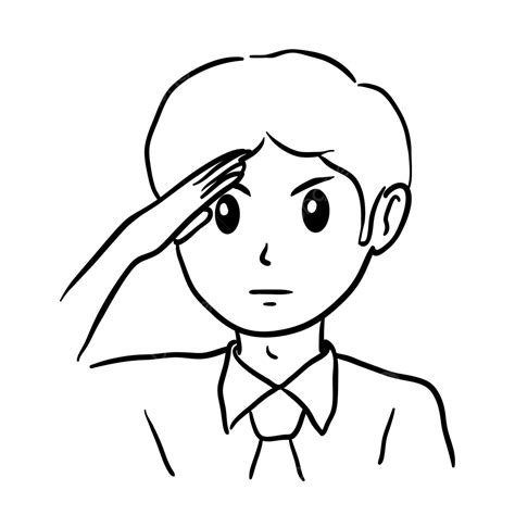 Simple Illustration Of A Boy Doing A Salute Vector Student Boy