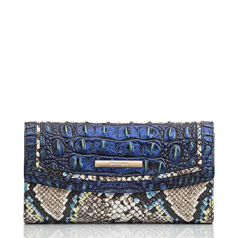 Brahmin Leather Modern Checkbook Wallet Mirage Monterrey In Blue Lyst