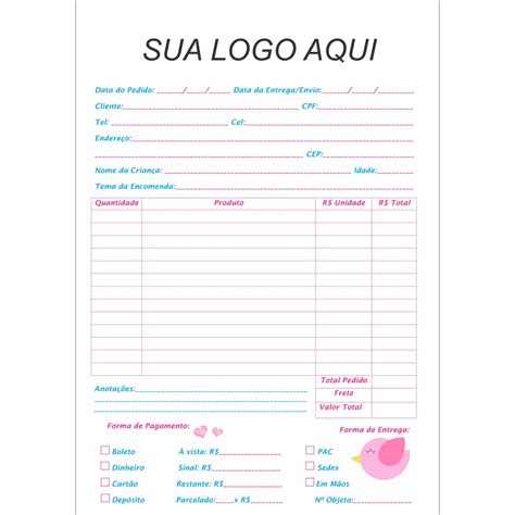 Bloco De Pedido Personalizado A Shopee Brasil