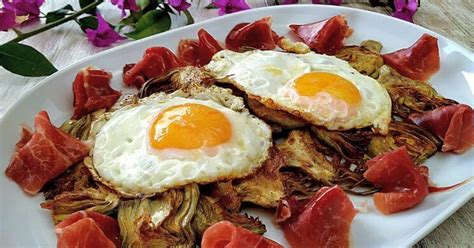 Huevos A La Plancha Con Jam N Y Alcachofas Recetas F Ciles Reunidas