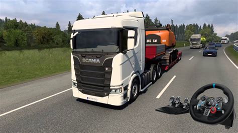 Transporting Excavator In Euro Truck Simulator 2 Scania Logitech