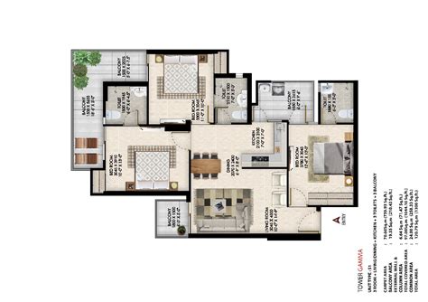 Ska Orion Sector Noida Bhk Flat Floor Plan