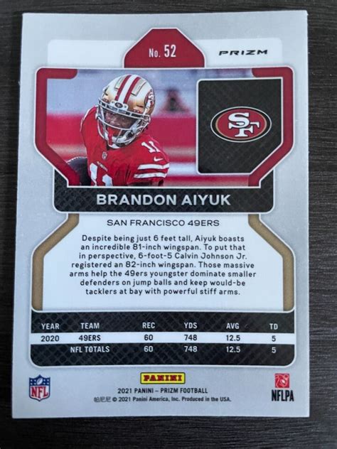 2021 Panini Prizm Brandon Aiyuk 52 Orange Lazer Prizm EBay