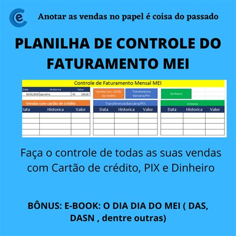 Planilha Controle Do Faturamento Mei Controle Suas Vendas