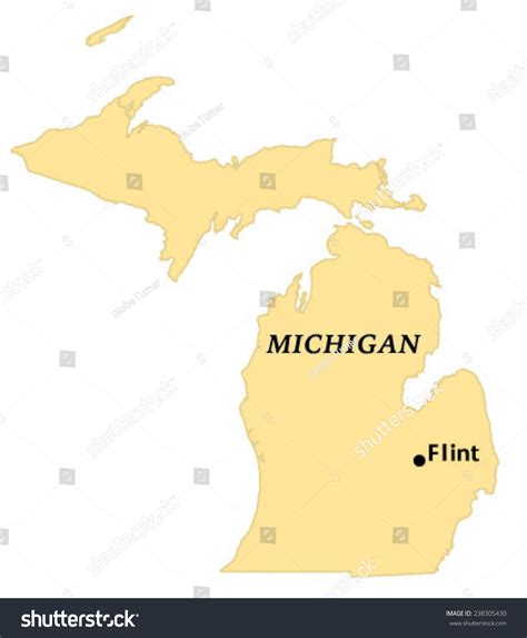 Flint Michigan Locate Map Stock Vector 238305430 Shutterstock