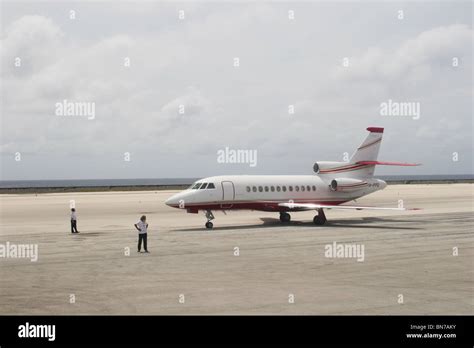Private Jet Plane Sitting On Runway Tarmac At Airport Stock Photo Alamy