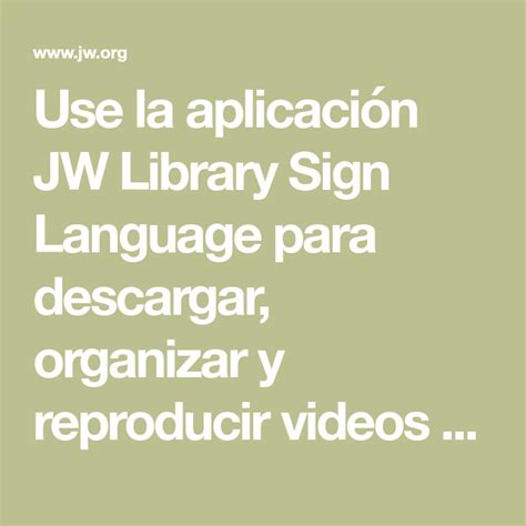 Aplicación Jw Library Sign Language Ayuda De