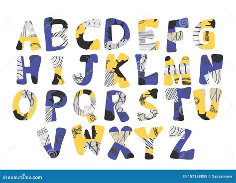 Alphabet Vector Art Color Signs Letters Design Stock Vector