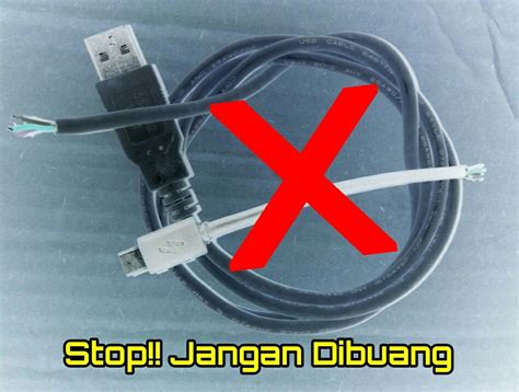 Memperbaiki Menyambungkan Kabel USB Charger Android Warna Merah Putih