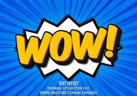 Vector D Effet De Texte D Modifiable Mod Le De Style Wow Cartoon Comic