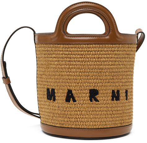 Brown Mini Tropicalia Bucket Bag By Marni On Sale