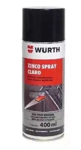 Spray De Zinco Claro Profissional Zincagem Wurth 400 Ml Frete grátis