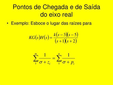 PPT Regras para esboço do Lugar das Raízes PowerPoint Presentation