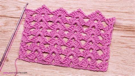 Cómo Tejer el Punto Calado Concha de Crochet Ganchillo Paso a Paso