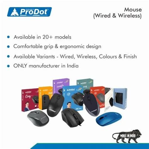 ProDot MU 253s Made In India PS2 Wired Optical Mouse 1pc Black 1 Year