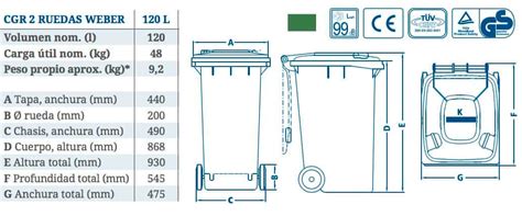 Contenedor Basura Con Ruedas Litros