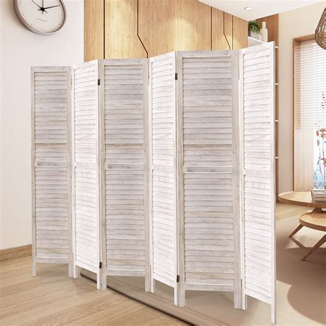 Rose Home Fashion RHF 6 Panel 5 6 Ft Tall Wood Room Divider Wood