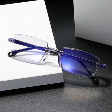 Zilead Rimless Myopic Glasses Women Men Anti Blue Light Prescription Myopia Shortsighted Eyewear