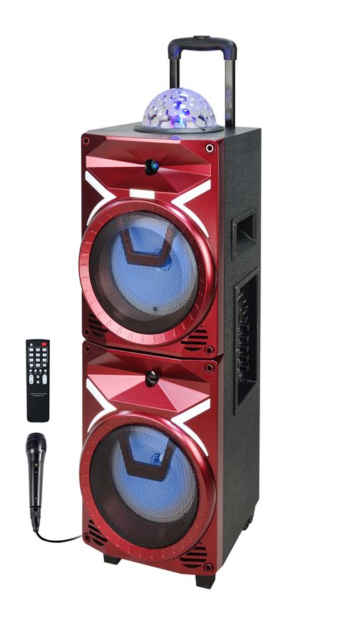 Fully Amplified Portable 4500 Watts Peak Power 2x8” Speaker With Led L Top Tech Audio