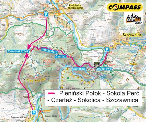 Sokola Perć i Sokolica w Pieninach mapa i opis trasy