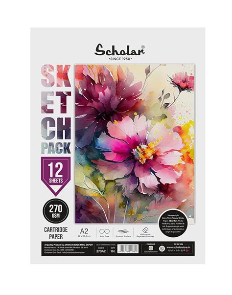 Scholar Sketch Pack Loose Drawing Sheets 130 GSM 150 GSM 170 GSM