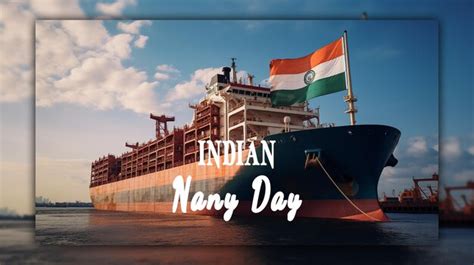 Premium PSD | Indian navy day with indian flag