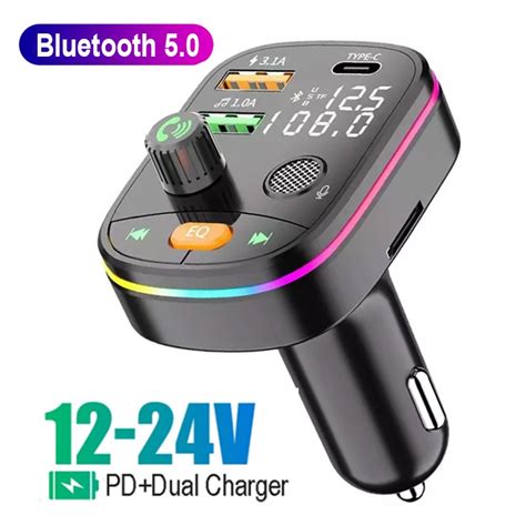 Q Transmissor Fm Sem Fio Bluetooth Pd Tipo C Portas Carregador De