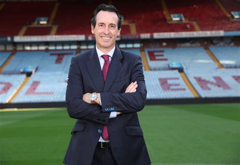 Aston Villa Unai Emery And His Backroom Staff At Villa Park