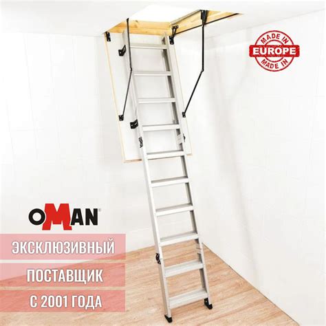 70х120 см, h-350 см OMAN ALU PROFI LITE LONG Чердачная лестница ...