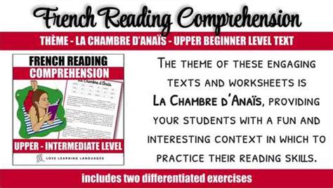 Upper Intermediate Advanced French Reading Comprehension La Chambre