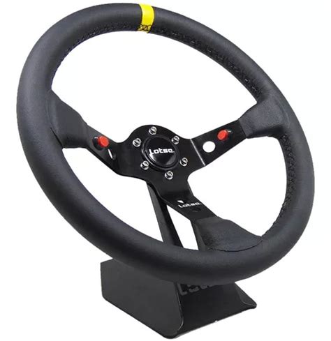 Volante Lotse Dakar Couro Amarelo Flange Simulador G G