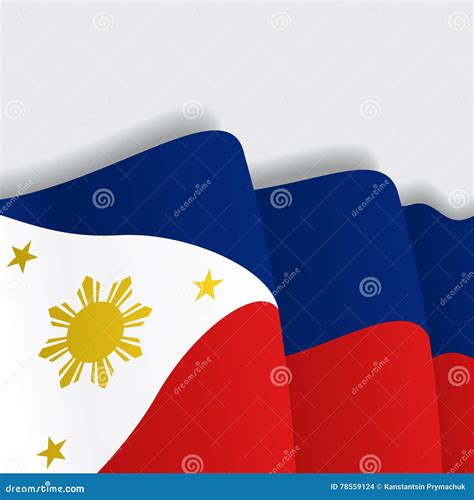 Philippines Waving Flag Vector Illustration Stock Vector