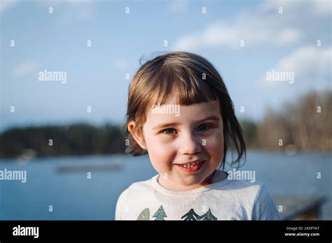 Portrait Of Smiling Girl Stock Photo Alamy