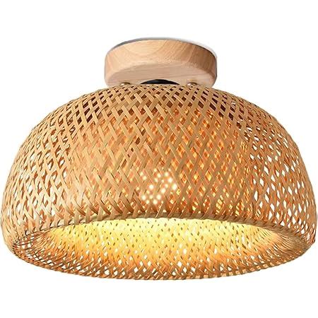 Vintage Boho Rattan Lampe Deckenleuchte Hängelampe Retro Bambus Holz