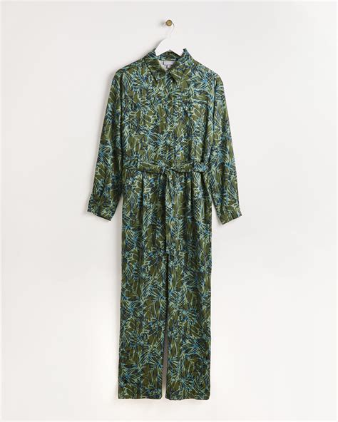 Leaf Print Green Jumpsuit Oliver Bonas