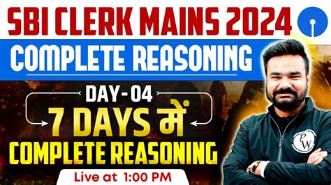 SBI CLERK MAINS REASONING 2024 SBI CLERK MAINS COMPLETE REASONING 7