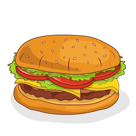 Premium Vector Cheeseburger With A Cheese Salad Tomato Beef And Bun