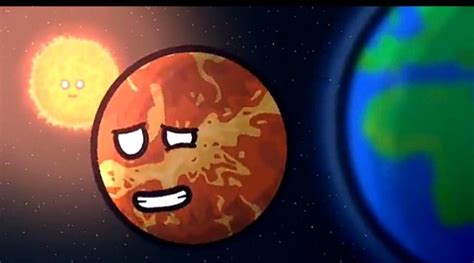 An Animated Image Of The Sun And Earth With Faces Drawn On It S Sides