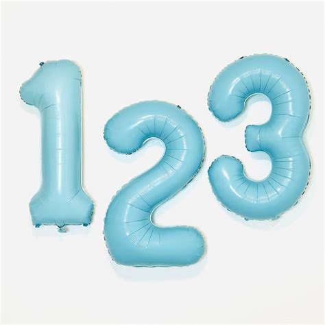 Baby Blue Number Balloons Etsy