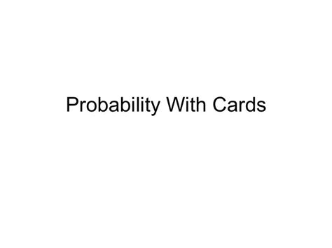 Probability with Cards