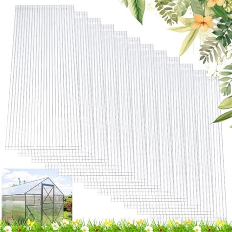 Tatuo 12 Pack Polycarbonate Greenhouse Panels Polycarbonate Sheets Twin