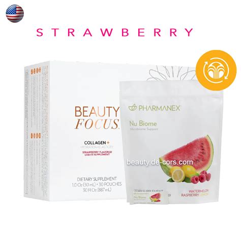 Beauty Focus Collagen Strawberry Usa 30 Pouches By Nu Skin